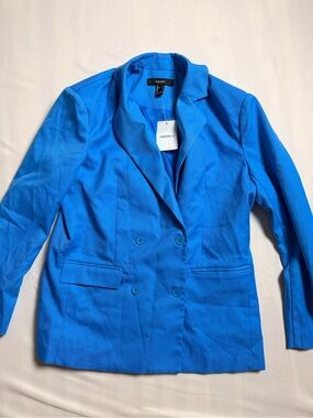 Forever 21 Vibrant Blue Double-Breasted Blazer